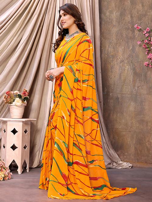 women printed casual wear saree with blouse - 21445103 -  Standard Image - 0
