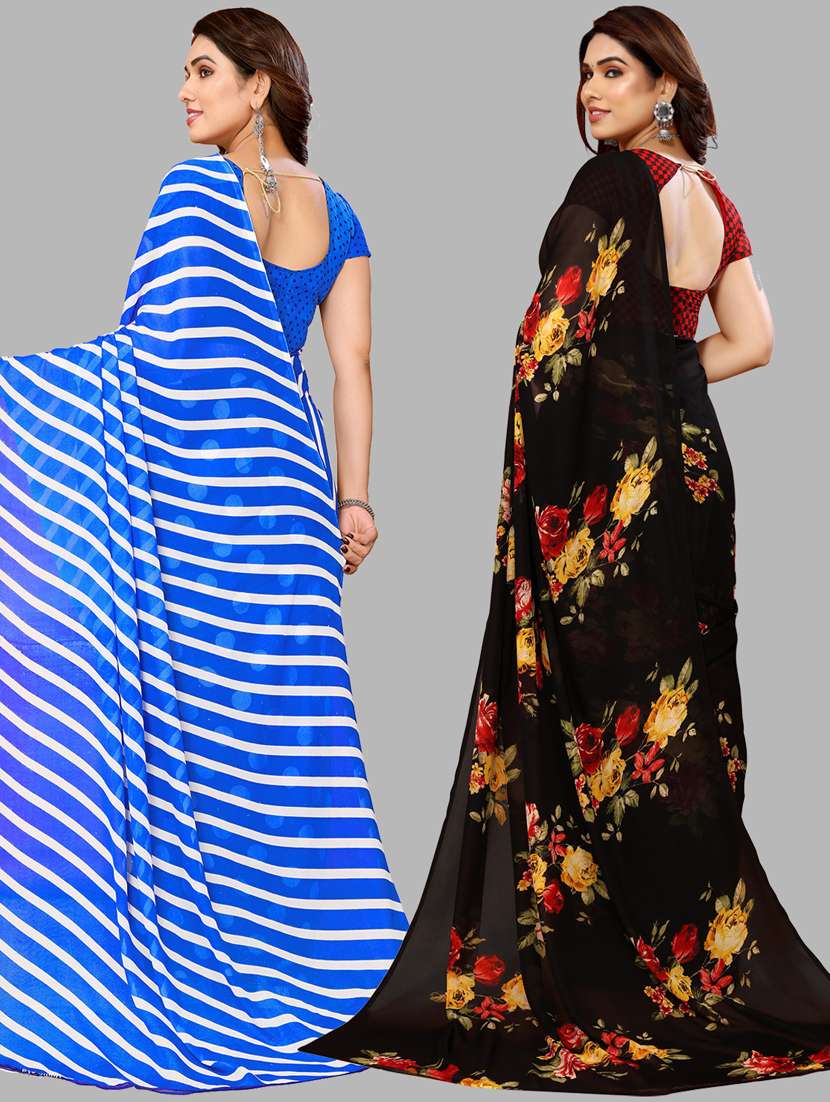 pack of 2 casual wear sarees with blouse - 21445236 -  Standard Image - 1