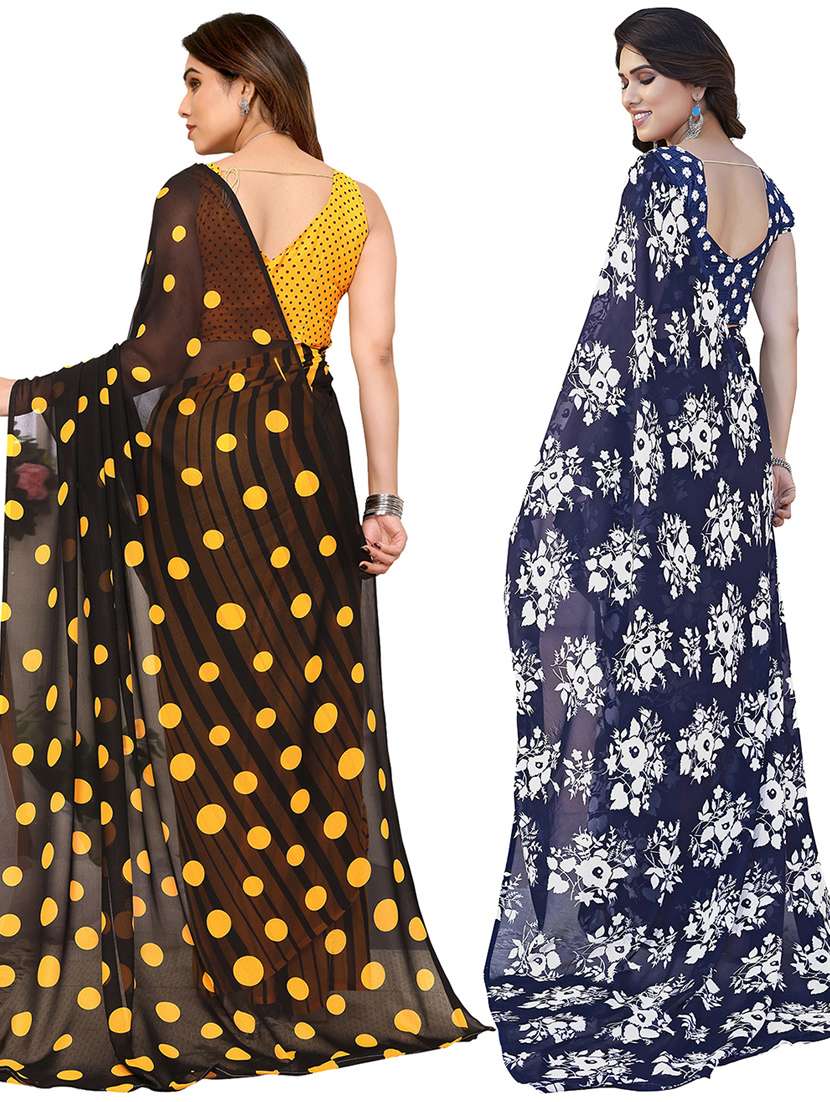 pack of 2 casual wear sarees with blouse - 21445277 -  Standard Image - 1