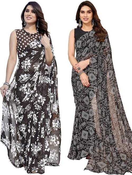 pack of 2 casual wear sarees with blouse - 21445368 -  Standard Image - 0