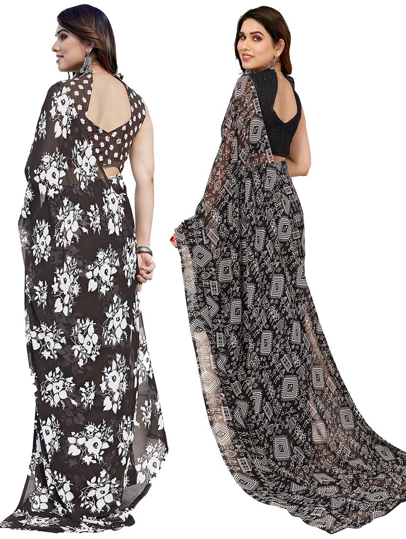 pack of 2 casual wear sarees with blouse - 21445368 -  Standard Image - 1