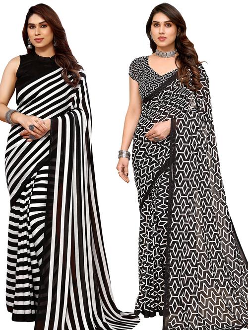 pack of 2 casual wear sarees with blouse - 21445459 -  Standard Image - 0