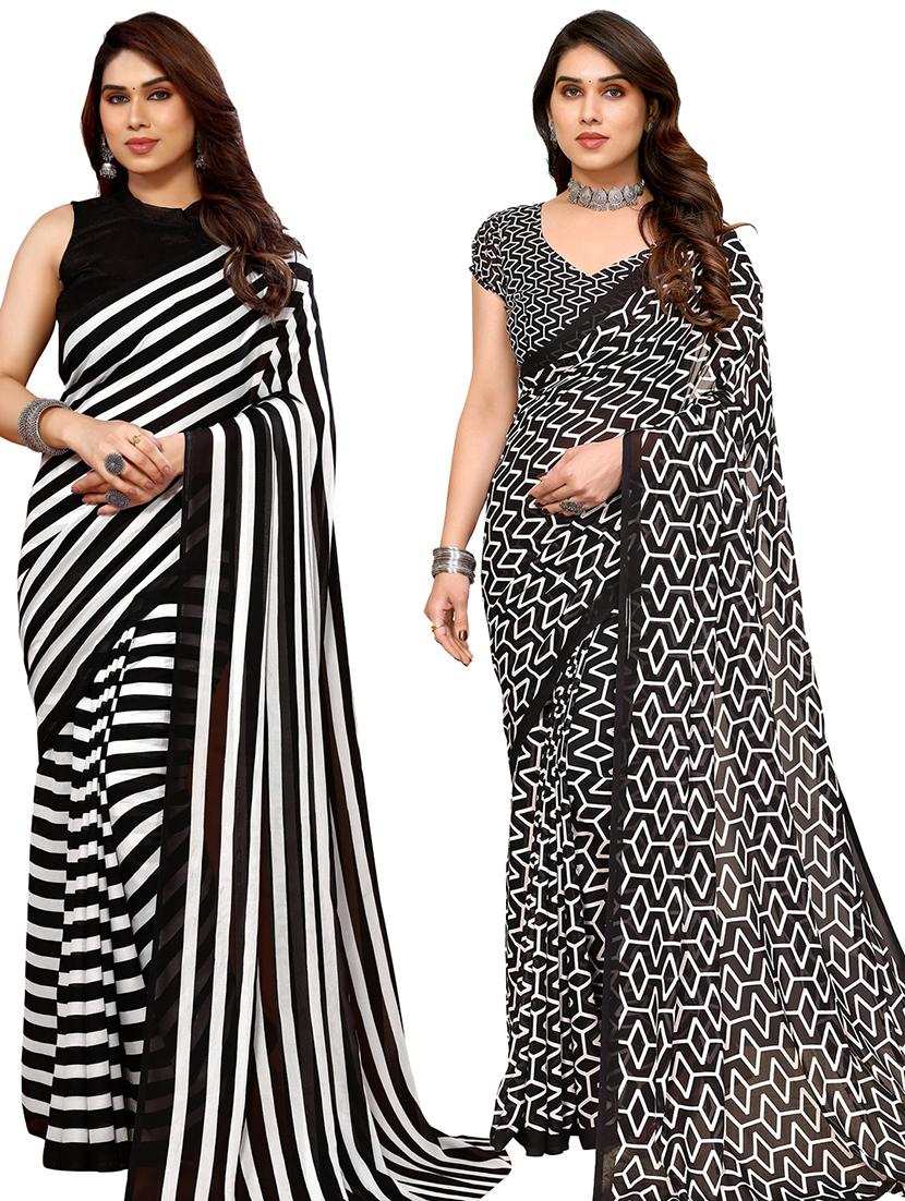 pack of 2 casual wear sarees with blouse - 21445459 -  Zoom Image - 0