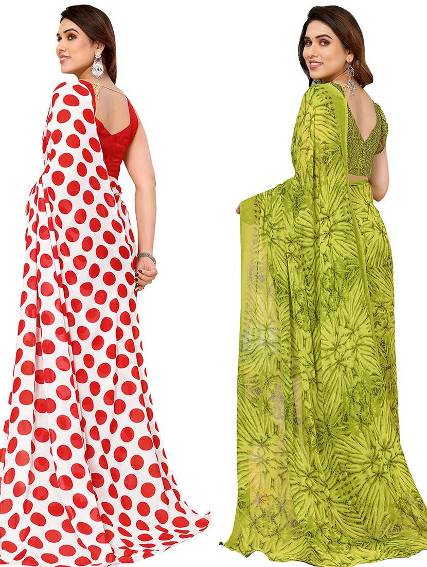 women pack of 2 casual wear combo saree with blouse - 21445482 -  Standard Image - 1