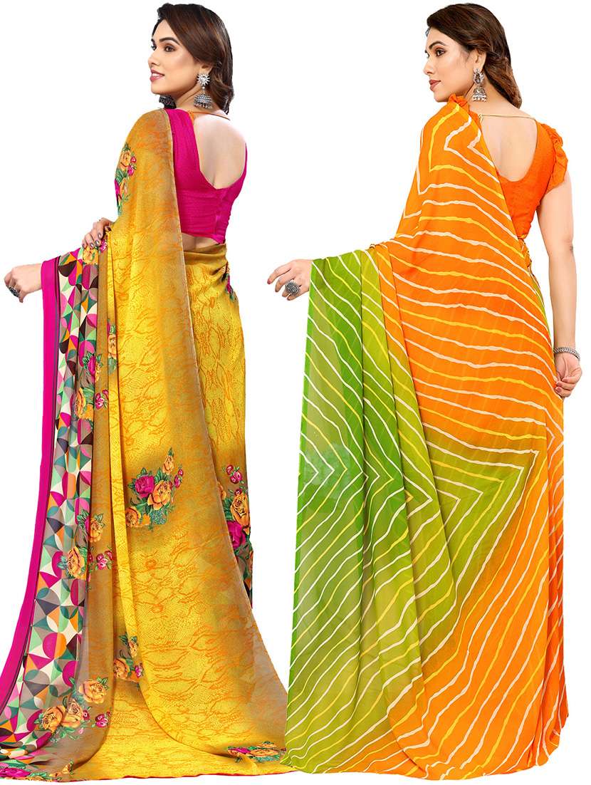 women pack of 2 casual wear combo saree with blouse - 21445484 -  Standard Image - 1