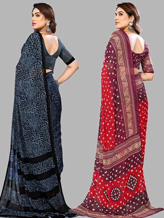 pack of 2 casual wear sarees with blouse - 21445500 -  Standard Image - 1