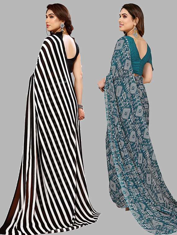 women pack of 2 casual wear combo saree with blouse - 21445536 - Standard Image - 1