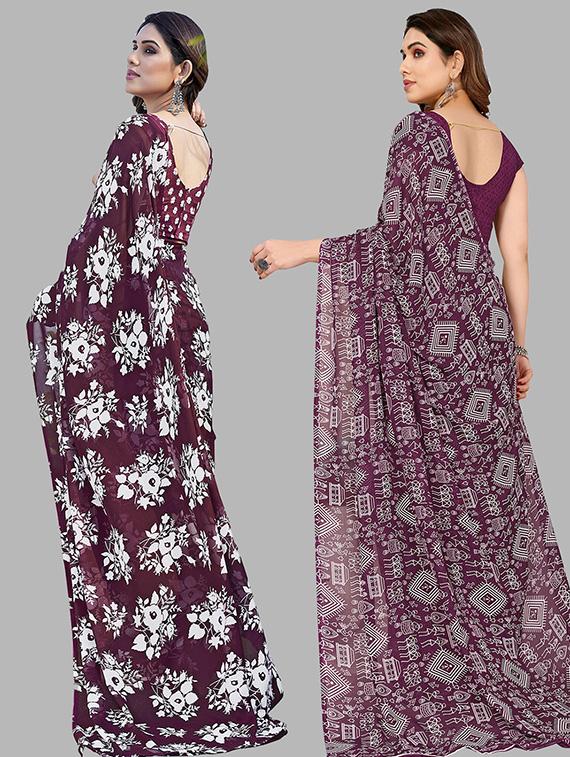 pack of 2 casual wear sarees with blouse - 21445558 - Standard Image - 1