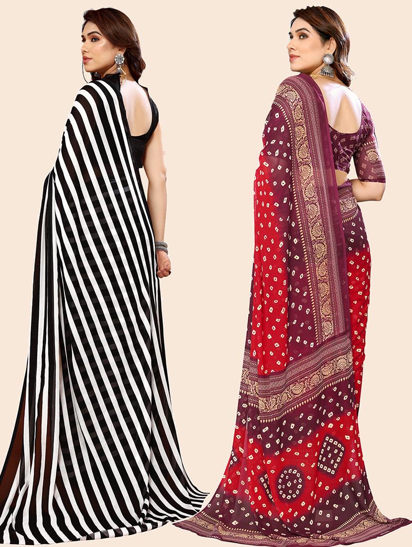 women pack of 2 casual wear combo saree with blouse - 21445561 - Standard Image - 1