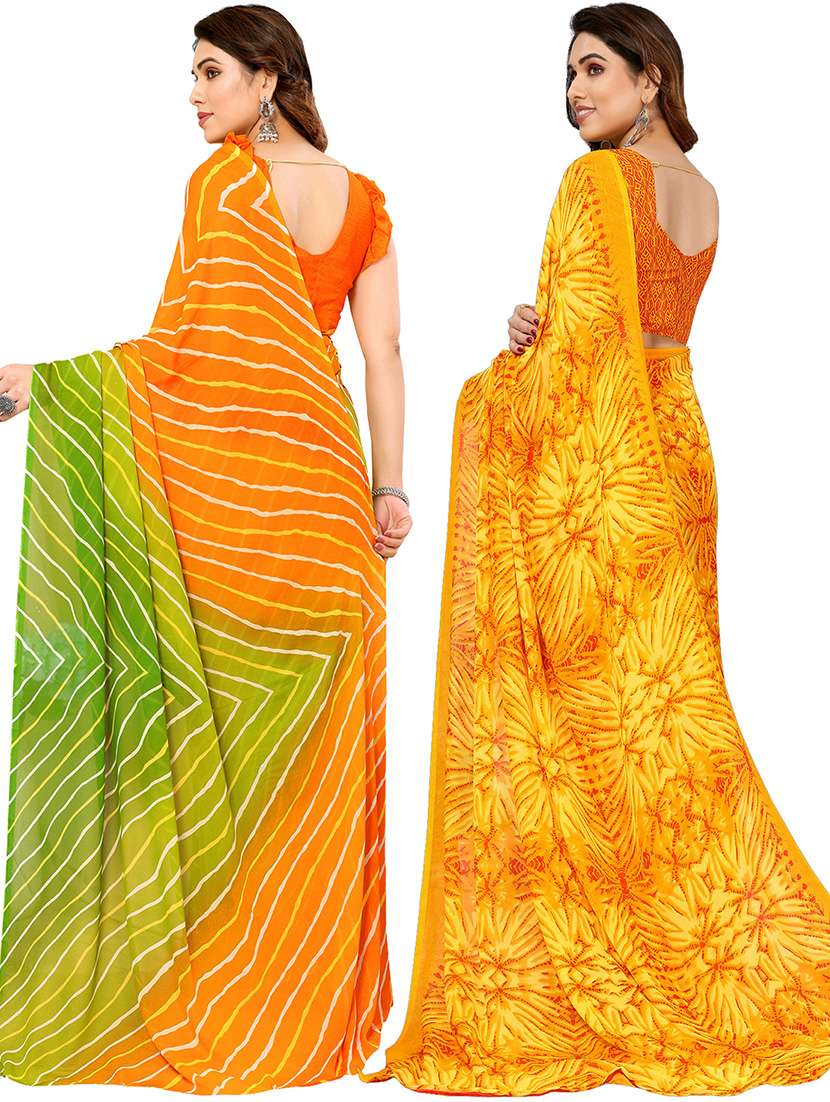 women pack of 2 casual wear combo saree with blouse - 21445567 -  Standard Image - 1