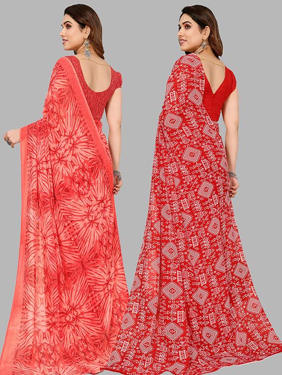 women pack of 2 casual wear combo saree with blouse - 21445684 - Standard Image - 1