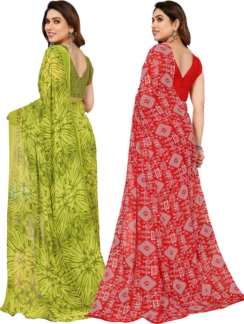 women pack of 2 casual wear combo saree with blouse - 21445686 - Standard Image - 1