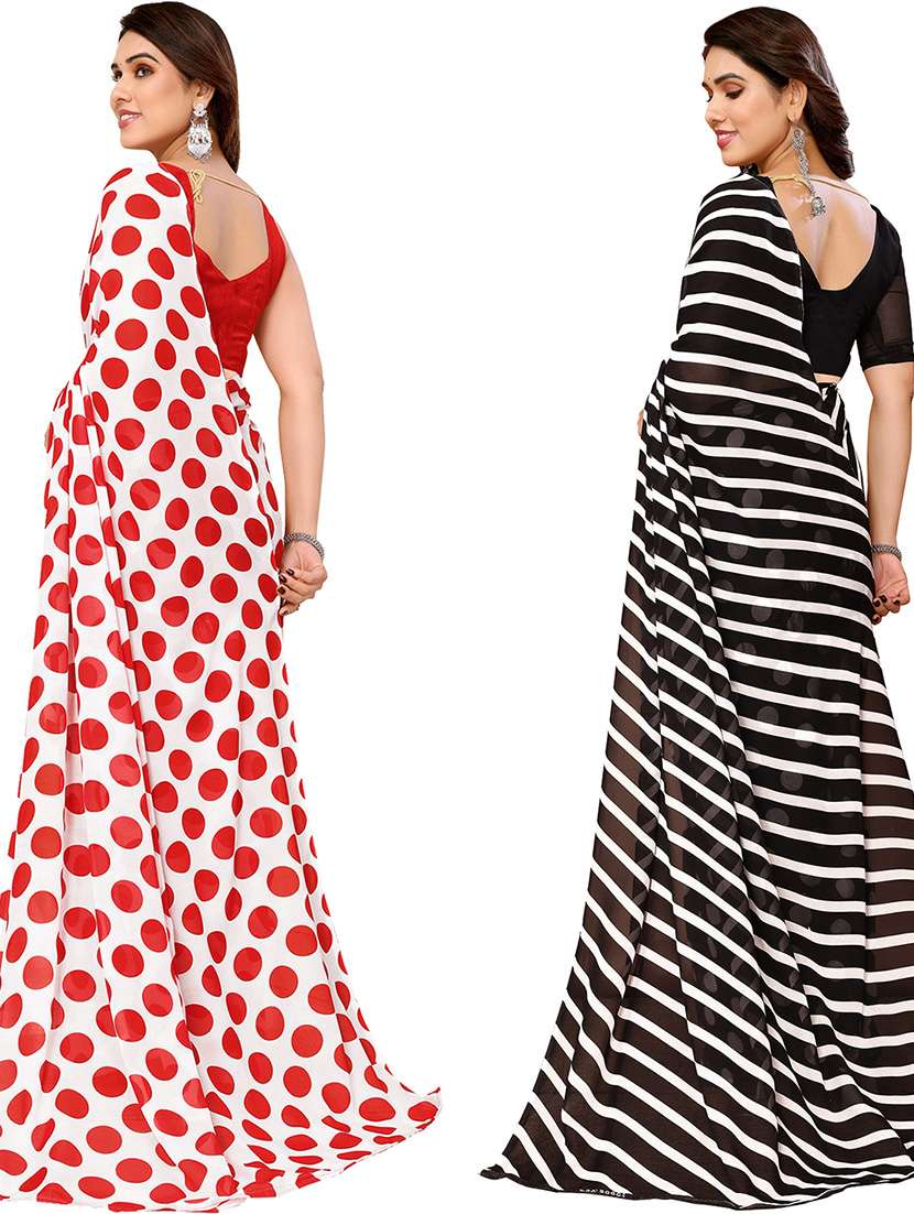 women pack of 2 casual wear combo saree with blouse - 21445739 -  Standard Image - 1