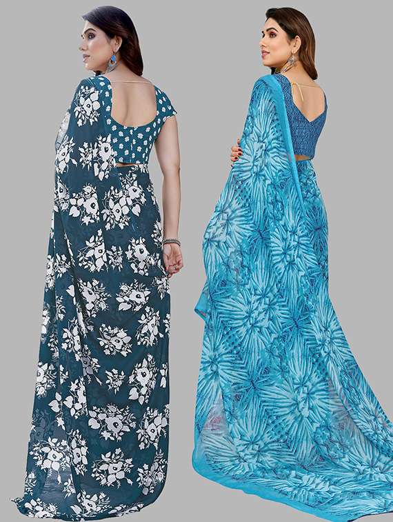 women pack of 2 casual wear combo saree with blouse - 21445741 -  Standard Image - 1