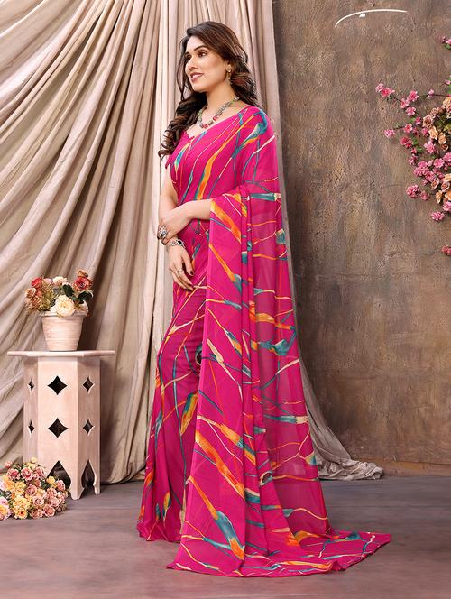 women printed casual wear saree with blouse - 21445803 -  Standard Image - 0