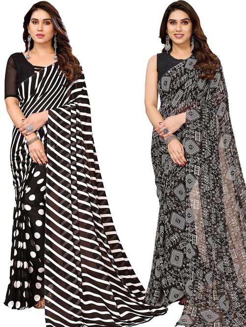 pack of 2 casual wear sarees with blouse - 21445804 -  Standard Image - 0