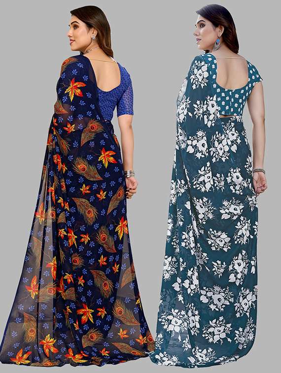 women pack of 2 casual wear combo saree with blouse - 21445836 -  Standard Image - 1