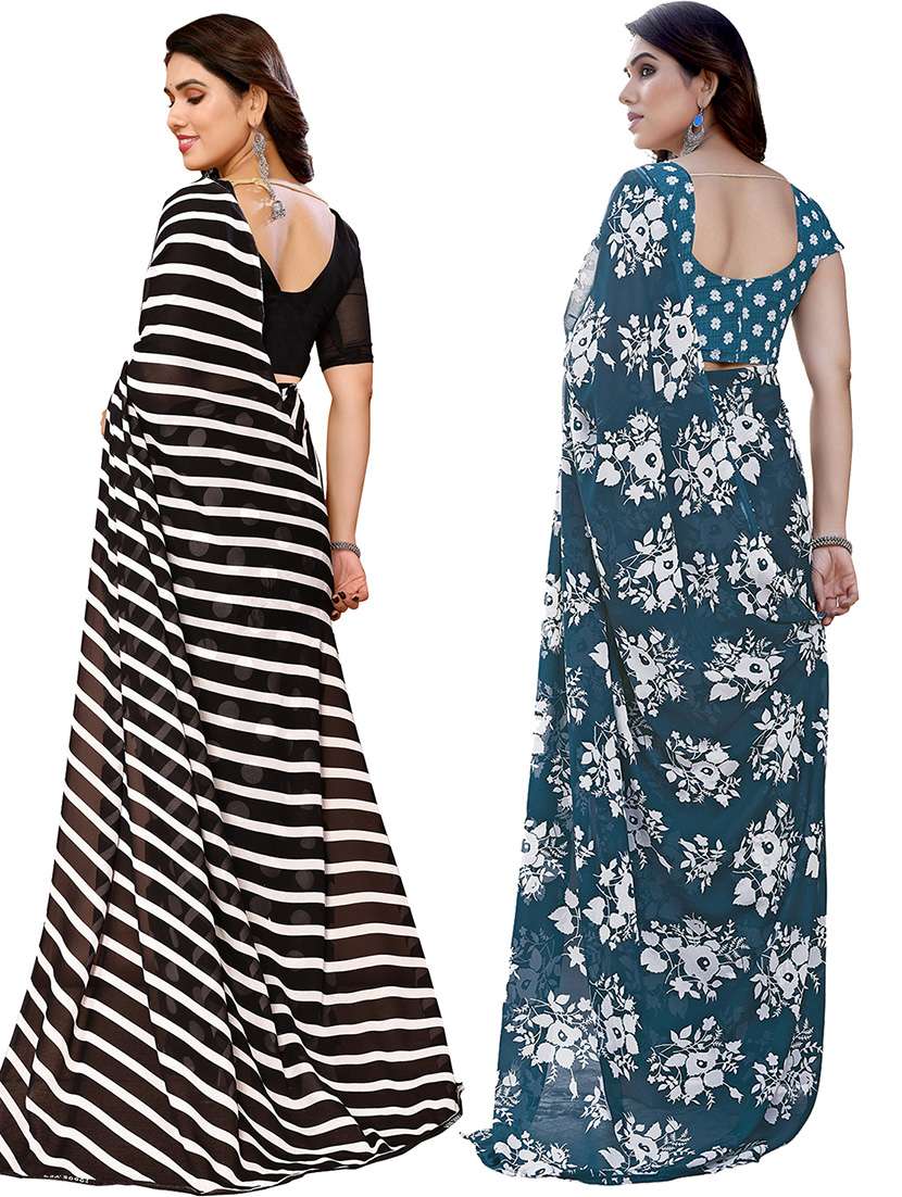 women pack of 2 casual wear combo saree with blouse - 21445918 -  Standard Image - 1