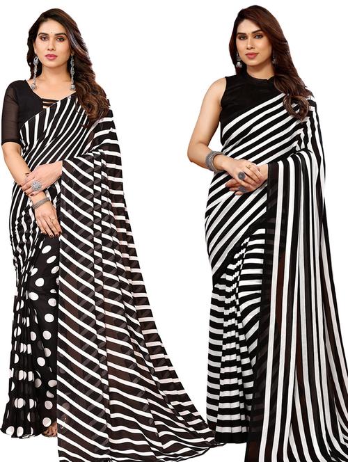 pack of 2 casual wear sarees with blouse - 21445961 -  Standard Image - 0
