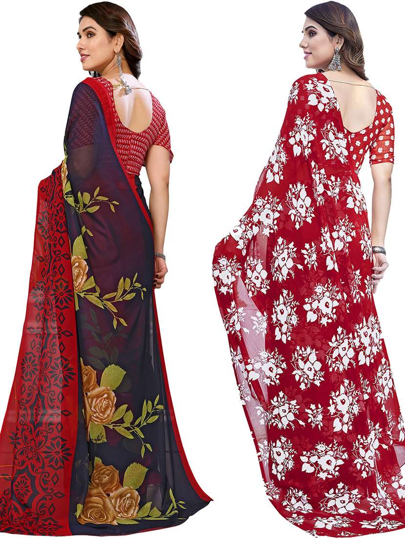 pack of 2 casual wear sarees with blouse - 21446058 -  Standard Image - 1