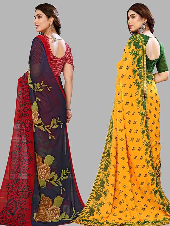 women pack of 2 casual wear combo saree with blouse - 21446170 -  Standard Image - 1