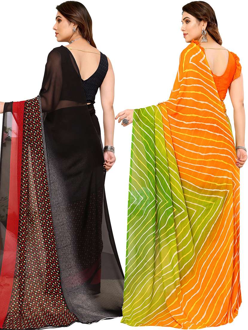 women pack of 2 casual wear combo saree with blouse - 21446174 -  Standard Image - 1