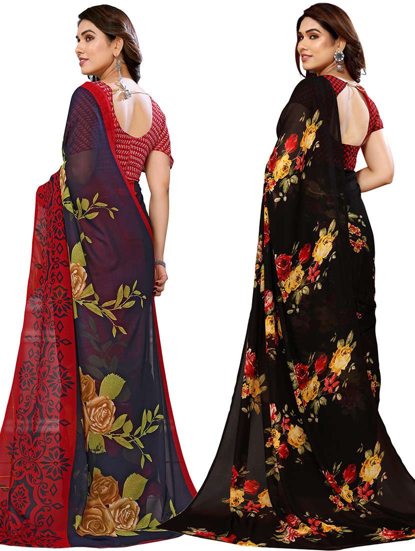 pack of 2 casual wear sarees with blouse - 21446191 -  Standard Image - 1