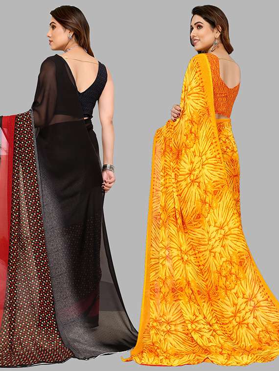 women pack of 2 casual wear combo sarees with blouse - 21446208 -  Standard Image - 1