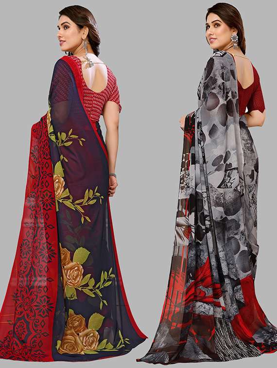 pack of 2 casual wear sarees with blouse - 21446209 -  Standard Image - 1