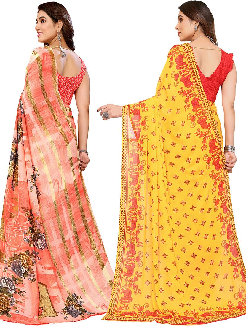 women pack of 2 casual wear combo saree with blouse - 21446339 - Standard Image - 1