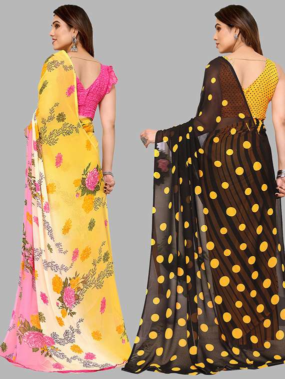 women pack of 2 casual wear combo saree with blouse - 21446480 -  Standard Image - 1