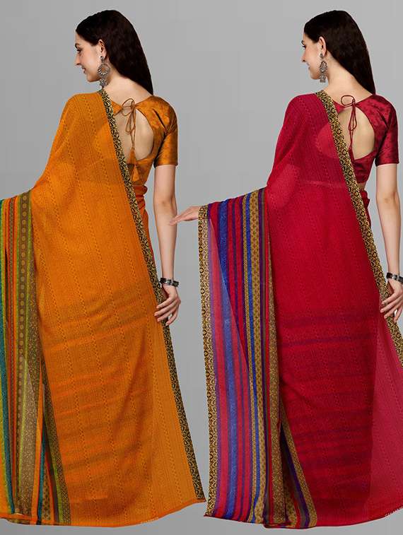 women pack of 2 casual wear combo saree with blouse - 21446511 -  Standard Image - 1