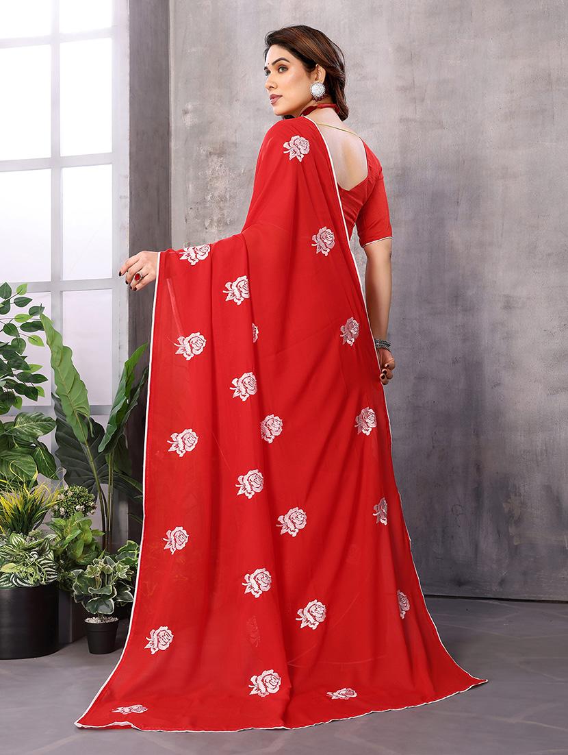 women embroidered casual wear saree with blouse - 21446525 -  Standard Image - 1
