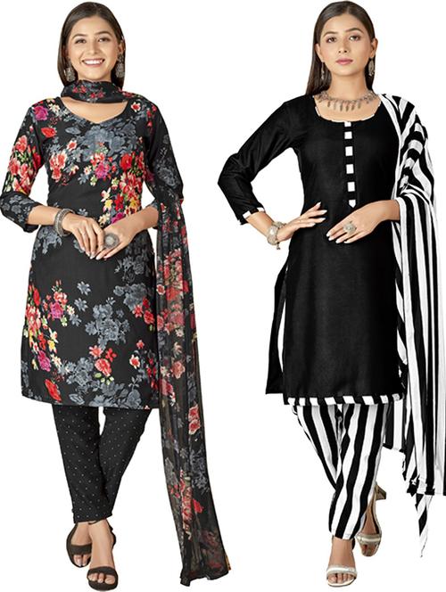 pack of 2 printed unstitched suit set - 21447356 - Standard Image - 0