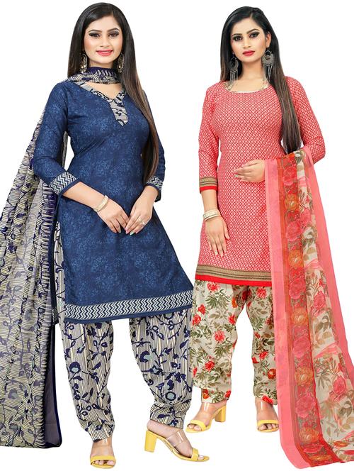 pack of 2 printed unstitched suit set - 21447450 - Standard Image - 0