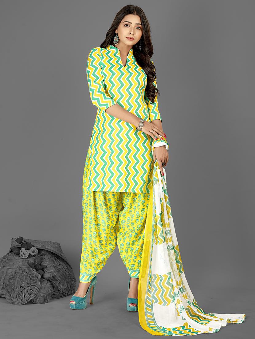 women green unstitched suit - 21448521 - Standard Image - 1