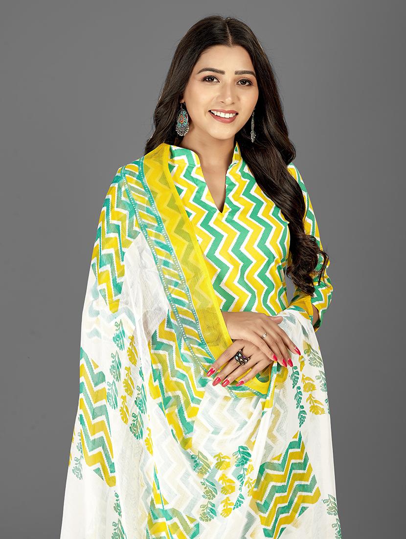 women green unstitched suit - 21448521 - Standard Image - 4
