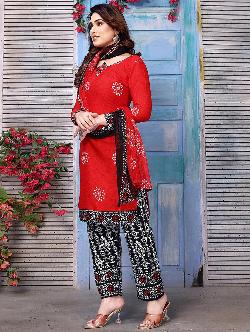 women red unstitched suit - 21449516 - Standard Image - 1