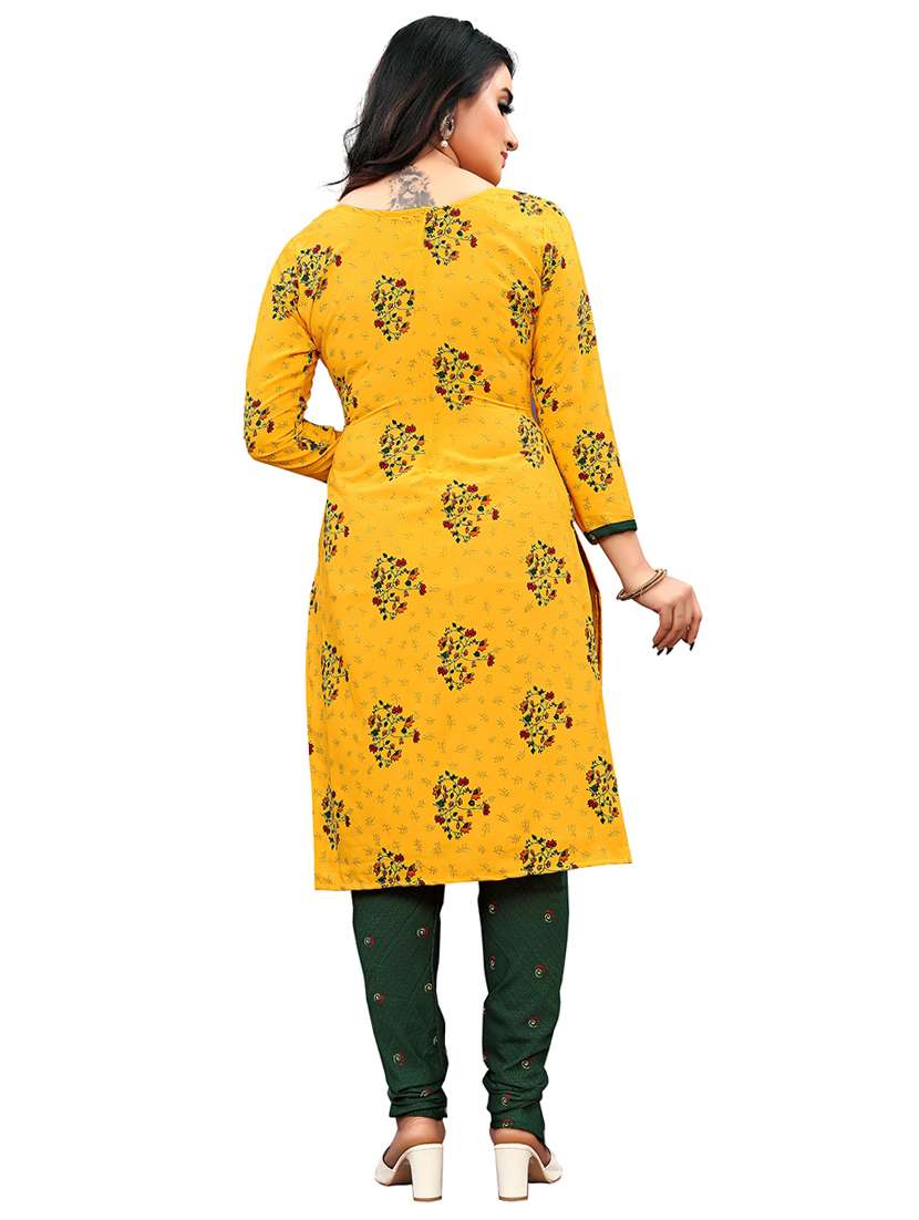 women yellow unstitched suit - 21449600 -  Standard Image - 1