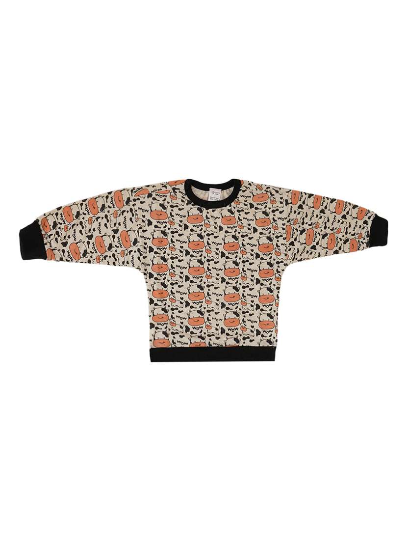 kids brown cotton printed full length set - 21449992 -  Standard Image - 1