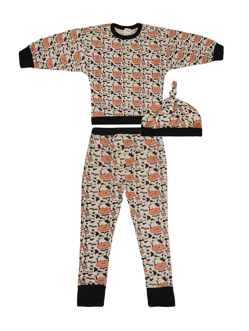 kids printed top and pant set with frock and head band - 21449993 -  Standard Image - 1