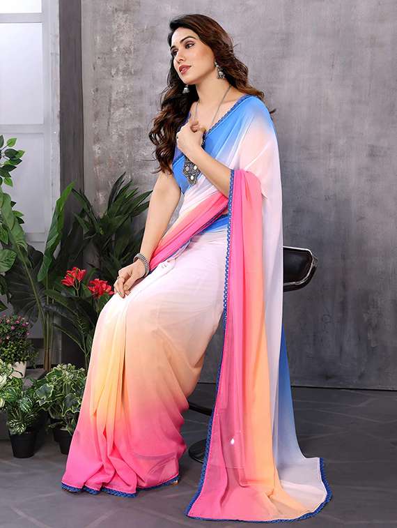 women ombre printed saree with blouse - 21450015 -  Standard Image - 1