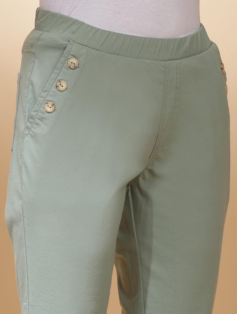 women green cotton culottes - 21450337 - Standard Image - 4