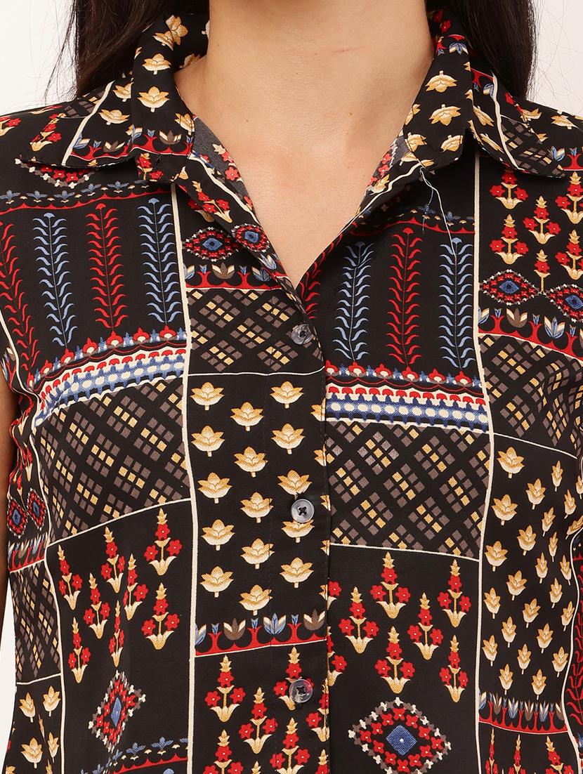 women black printed regular shirt - 21450377 - Standard Image - 4