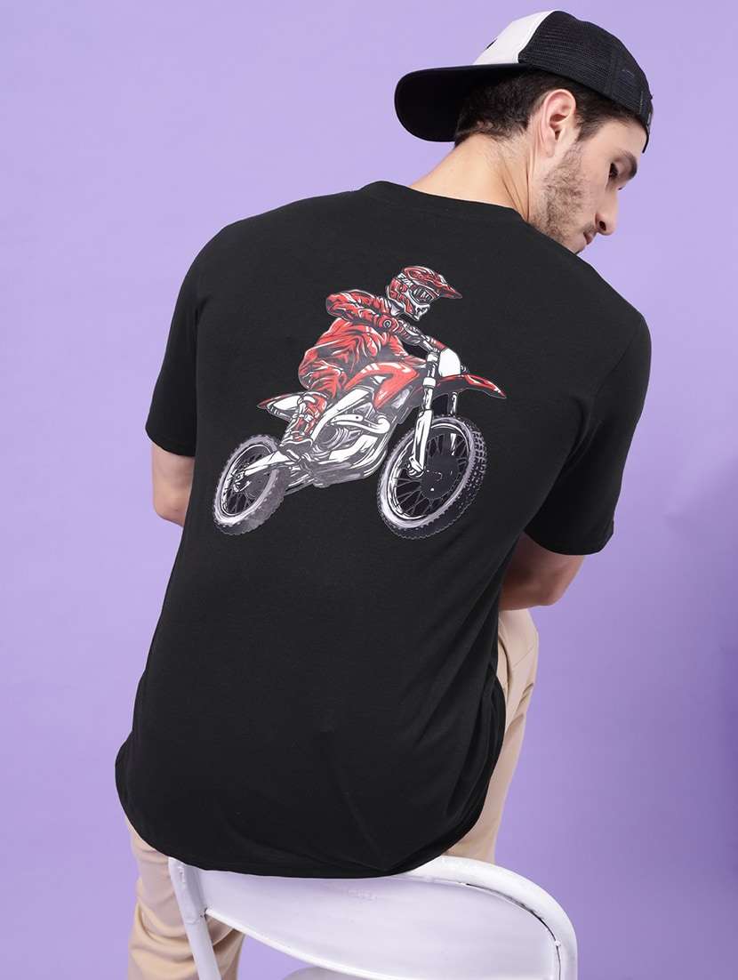 men round neck back print t-shirt - 21450554 -  Standard Image - 1