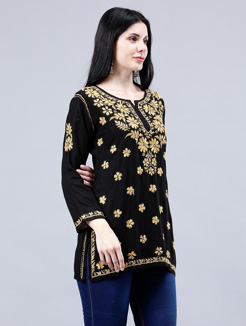 women chikankari straight kurti - 21450819 -  Standard Image - 1
