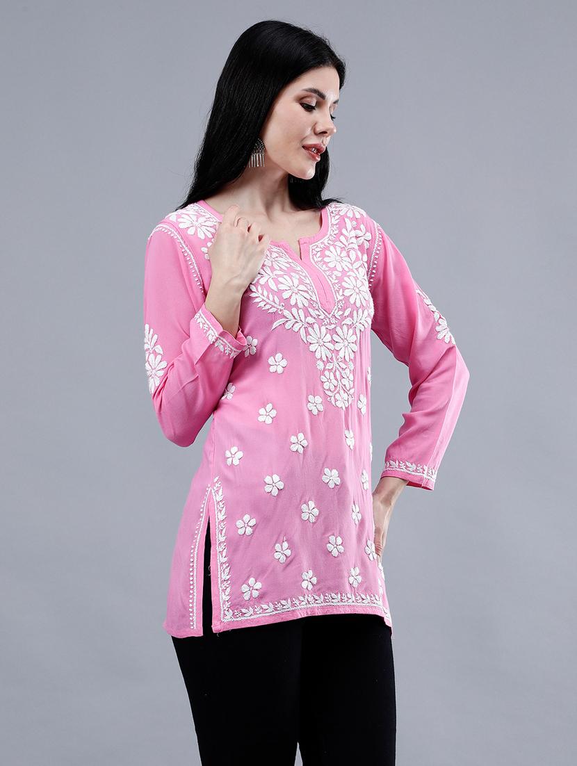 women chikankari straight kurti - 21450821 -  Standard Image - 1