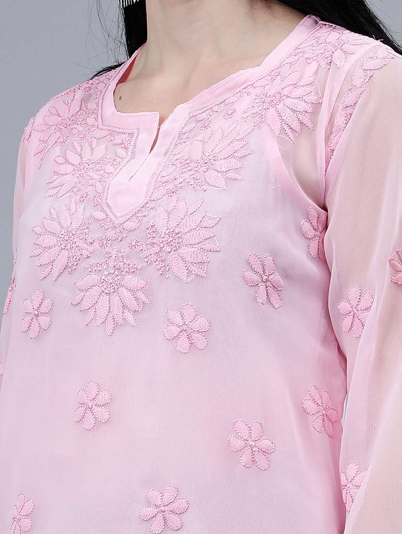 women chikankari straight kurti - 21450824 -  Standard Image - 6