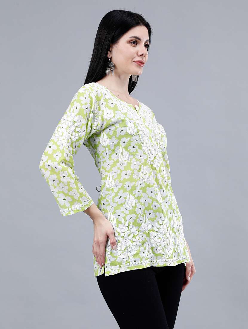 women chikankari straight kurti - 21450834 - Standard Image - 1