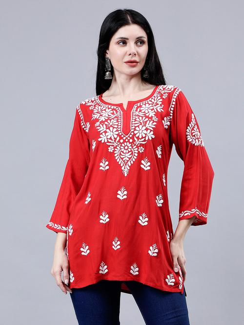 women chikankari straight kurti - 21450844 -  Standard Image - 0